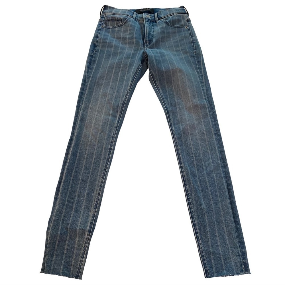 Express NWOT Mid Rise Striped Legging Jeans